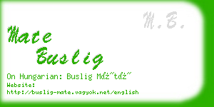 mate buslig business card